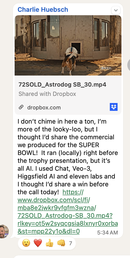 Client result: Charlie Huebsch - Super Bowl Ad