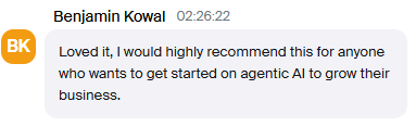 Client result: Prime workshop testimonial