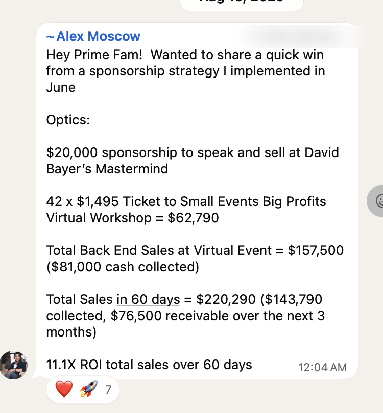 Client result: Alex Moscow - 60 Day Win