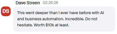 Client result: Prime workshop testimonial