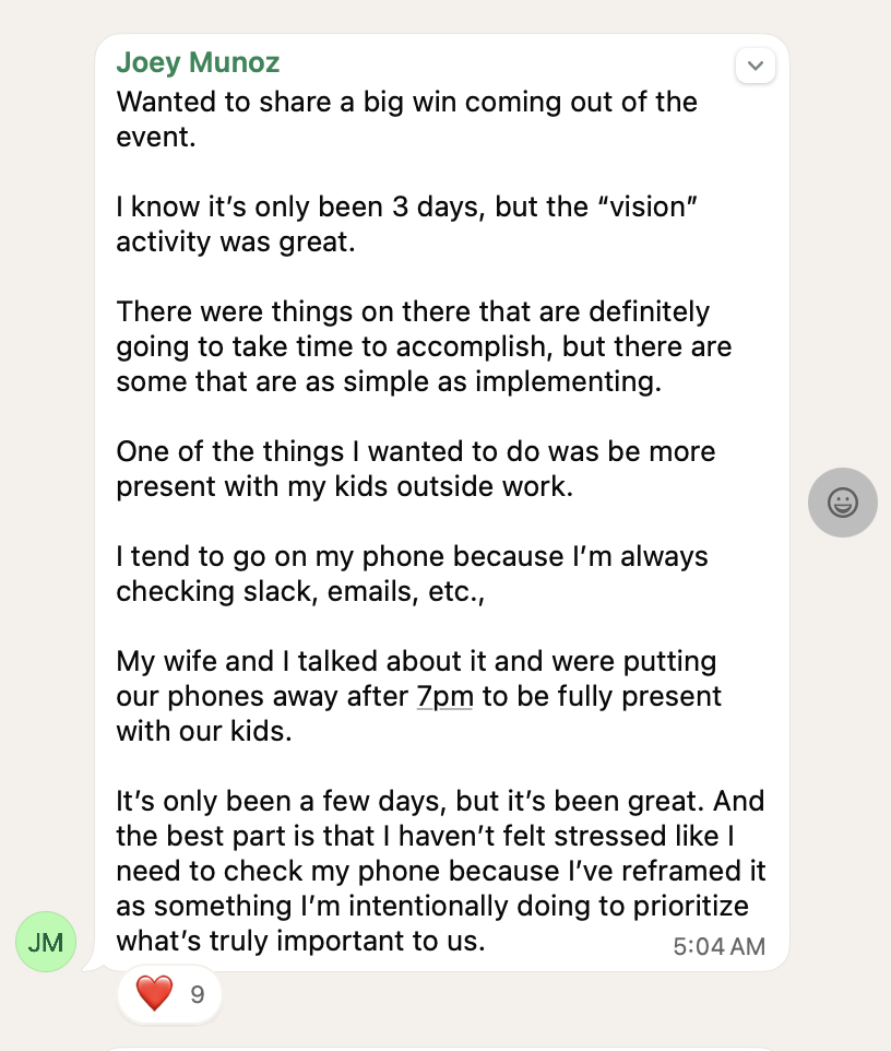 Client result: Joey Munoz - Family Win
